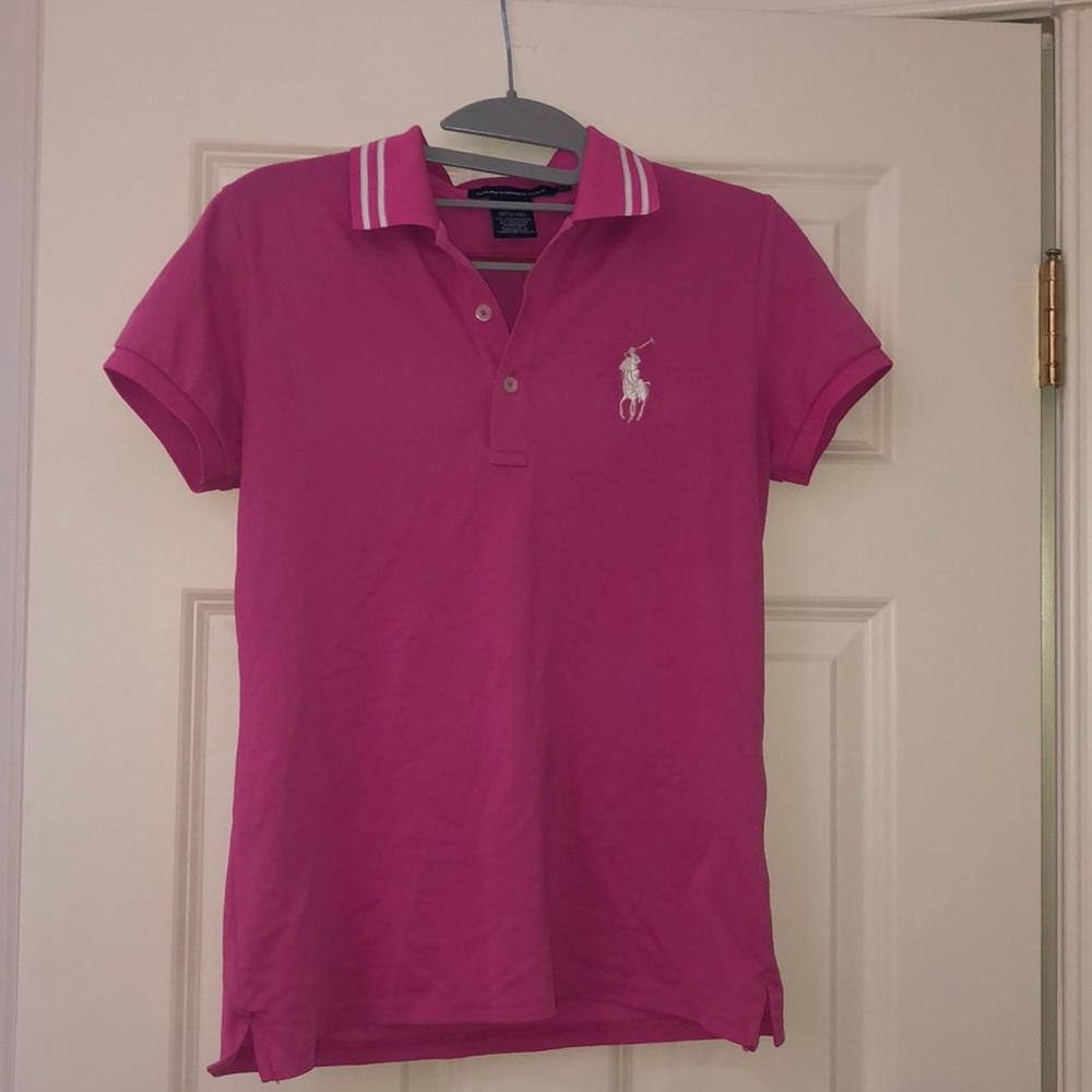 Hot pink women’s polo
